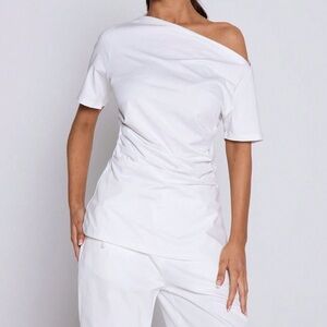 White Off-Shoulder Top and Pants Set